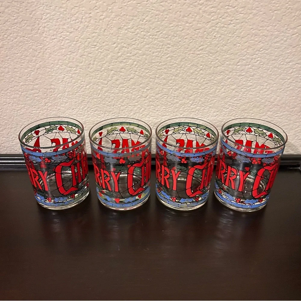 Set of 4 Vintage ”Merry Christmas